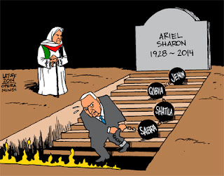 Ariel Sharon Dead - karikatur Latuff