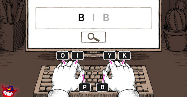 Imagem de microgame de WarioWare: Move It! em que é necessário apertar botões dos controles para simular a digitação em um teclado de computador.