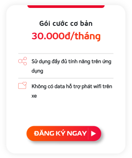 Gói cước vCar cơ bản 30.000đ/tháng