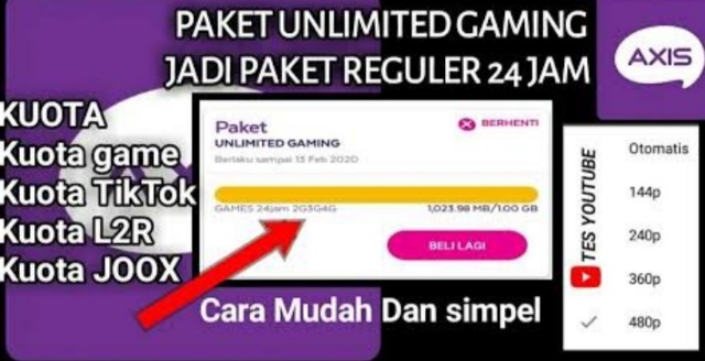 Cara Rubah Kuota Unlimited Game Axis Jadi Unlimited Flash 24 Jam Dengan VPN Psiphon Pro. 100% Work!