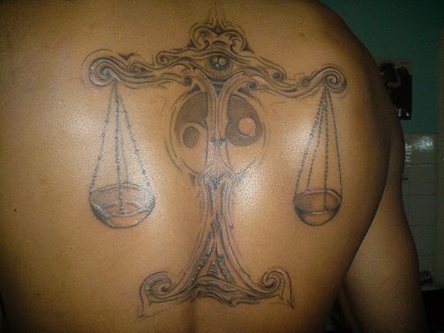 libra scales tattoo designs for back body