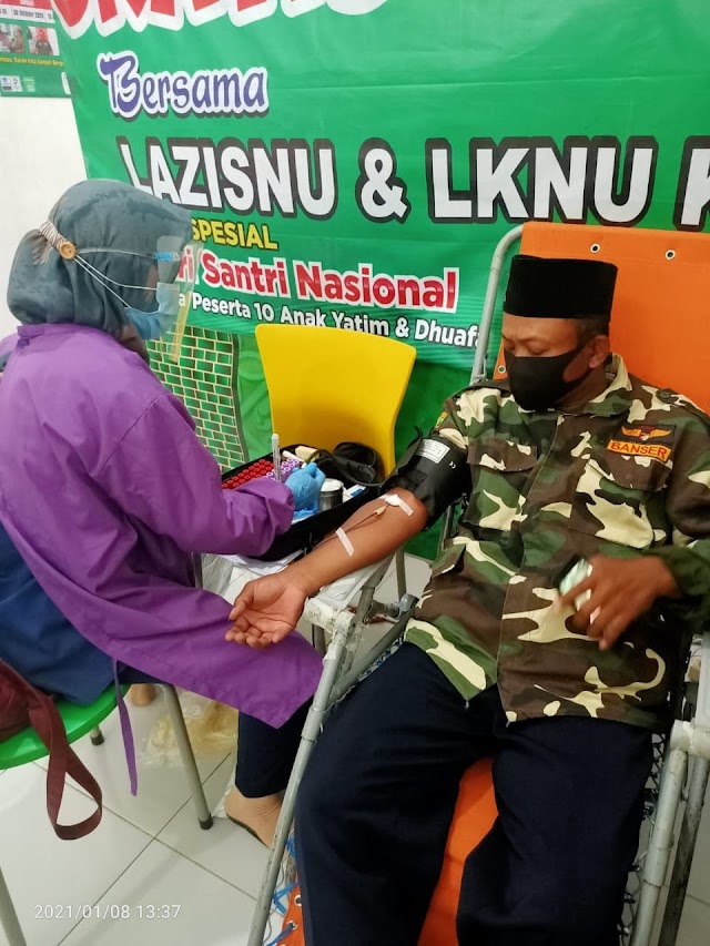 Donor darah MWC NU Kertosono Nganjuk