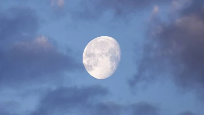 Free Moon, Evening Sky, Clouds Wallpaper