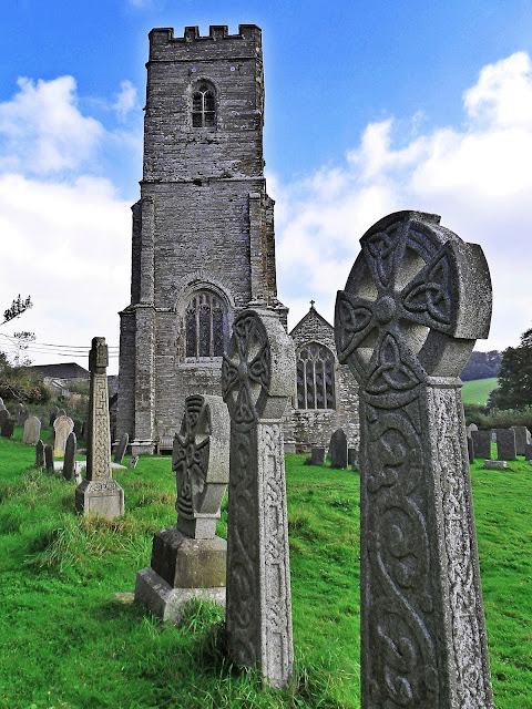 Celtic crosses at St.Winnow church, Cornwall