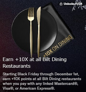Earn +10X at all Bilt Dining Restaurants
