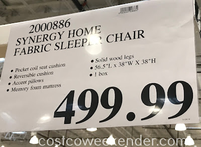 Deal for the Synergy Fabric Sleeper Chair at Costco