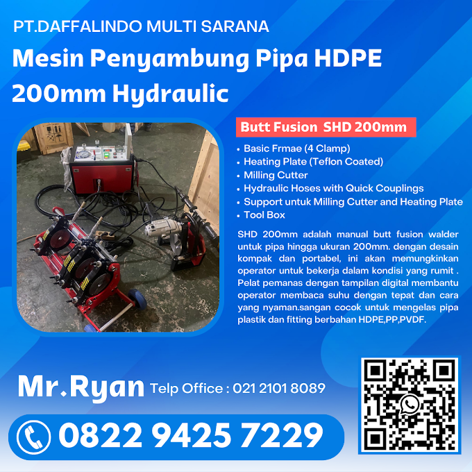 Mesin Las Pipa Hdpe 200mm Hydraulic