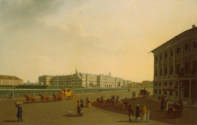 View of Dvortsovaya Square from Nevsky Prospekt by Benjamin Paterssen - Cityscape, Landscape paintings from Hermitage Museum