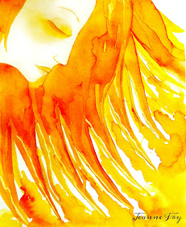 The Sun Goddess Bast - Original Watercolor - Goddess Art 
