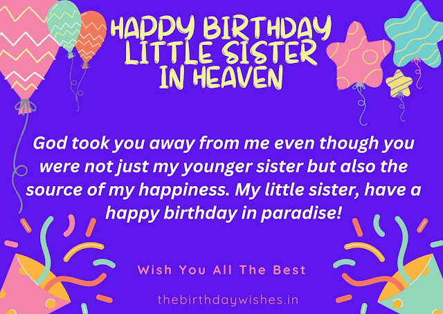 Happy Birthday In Heaven Little Sister