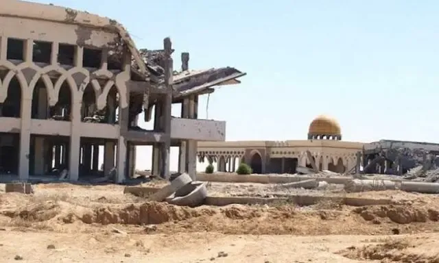 مطار غزة بعد تدميره
