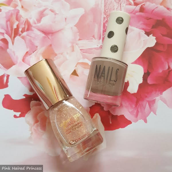 Topshop and Kiko nail polishes on floral background