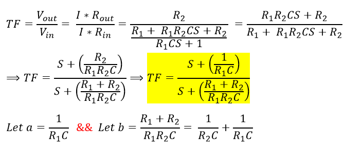 Deducing the TF of LEAD circuit