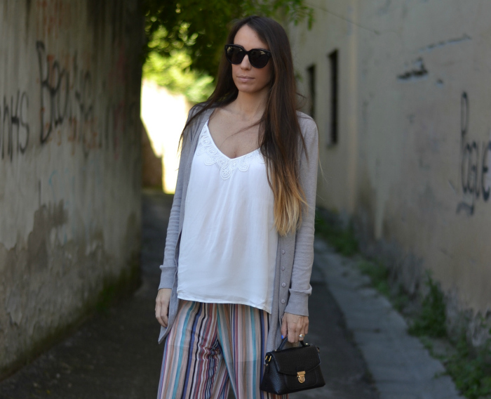 outfit gravidanza pantaloni palazzo