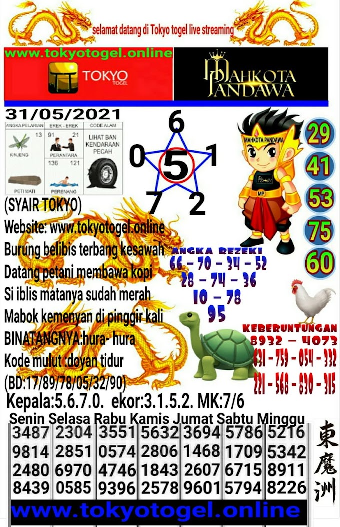 SYAIR PREDIKSI TOKYO 31 MEI 2021