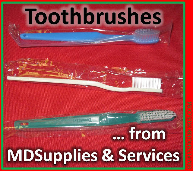 Three toothbrush reviews from MDSupplies & Services.  Options for Operation Christmas Child shoeboxes.