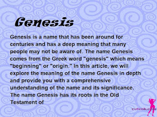 meaning of the name "Genesis"