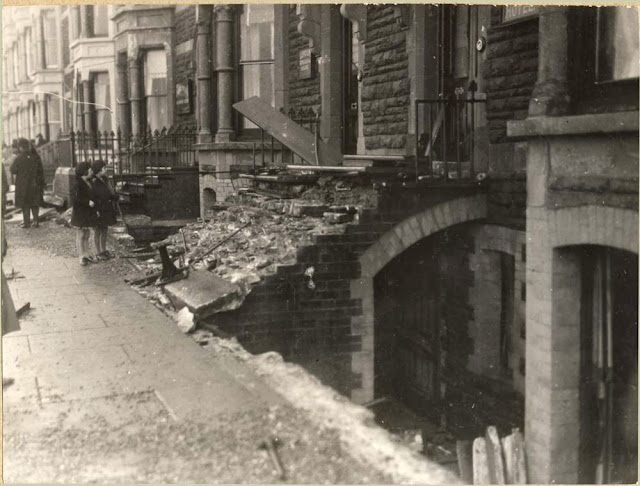 Storm damage North end of Marine Terrace, Aberystwyth, 1927.