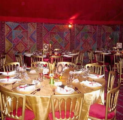 Most wedding reception halls have pillars which are ideal and easy to 