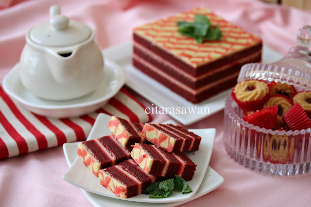 Resepi Kek Lapis Red Velvet / Red Velvet Layer Cake 