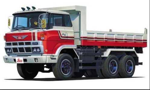 modifikasi dump truck hino warna putih-merah