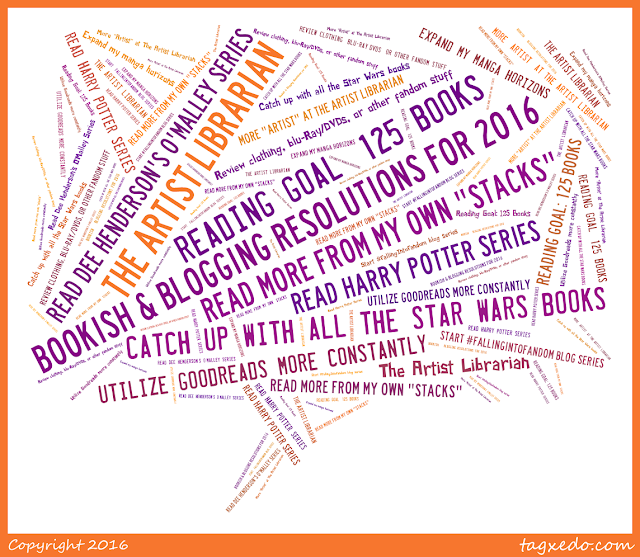 (c.) 2016 The Artist Librarian post - Bookish & Blogging Resolutions for 2016.