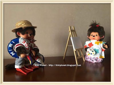 kiki monchhichi tenue peintre vinatage