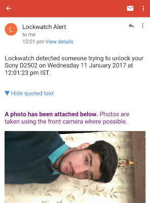 Email screenshot with photo