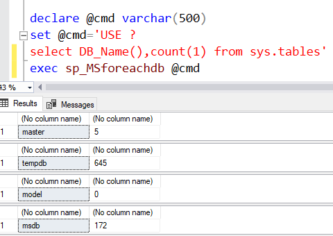 sp_MSforeachdb iterate through all DBs SQL Server 3