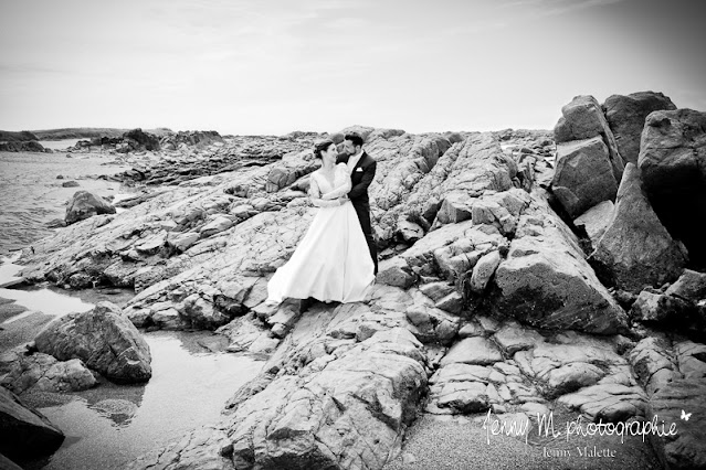 shooting mariage plage zone rocheuse