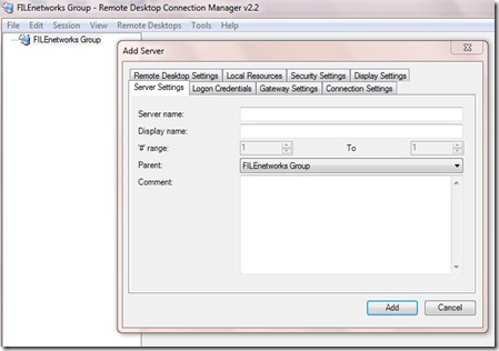 RDCMan Screenshot