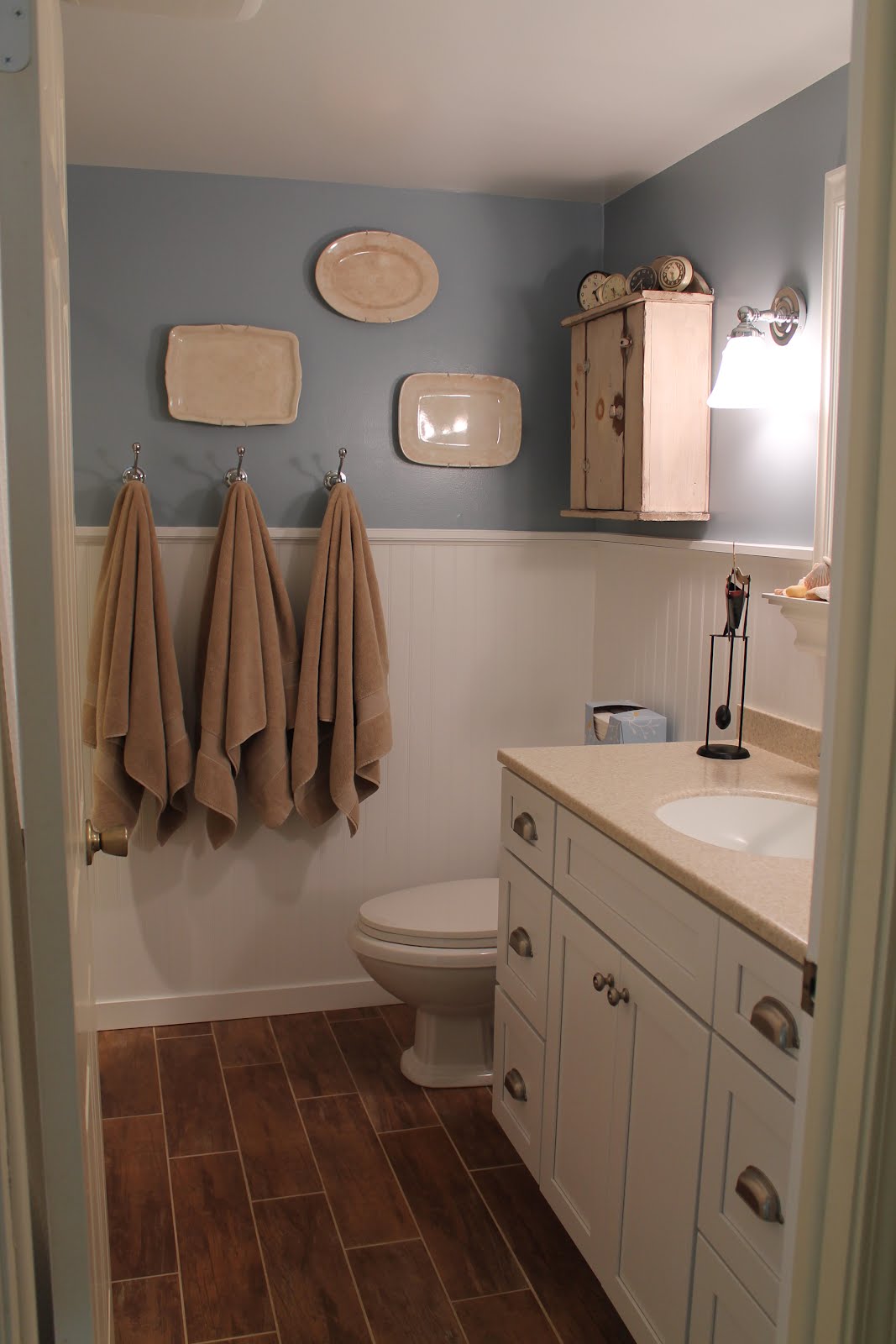 Remodelaholic | Bathroom Renovation with Wood Grain Tile  