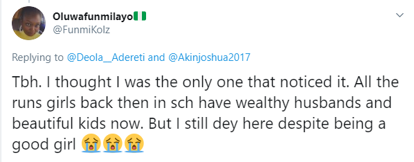Reactions as Lady Posted A Tweet Suggesting Runs Girls Marry Before Church Girls