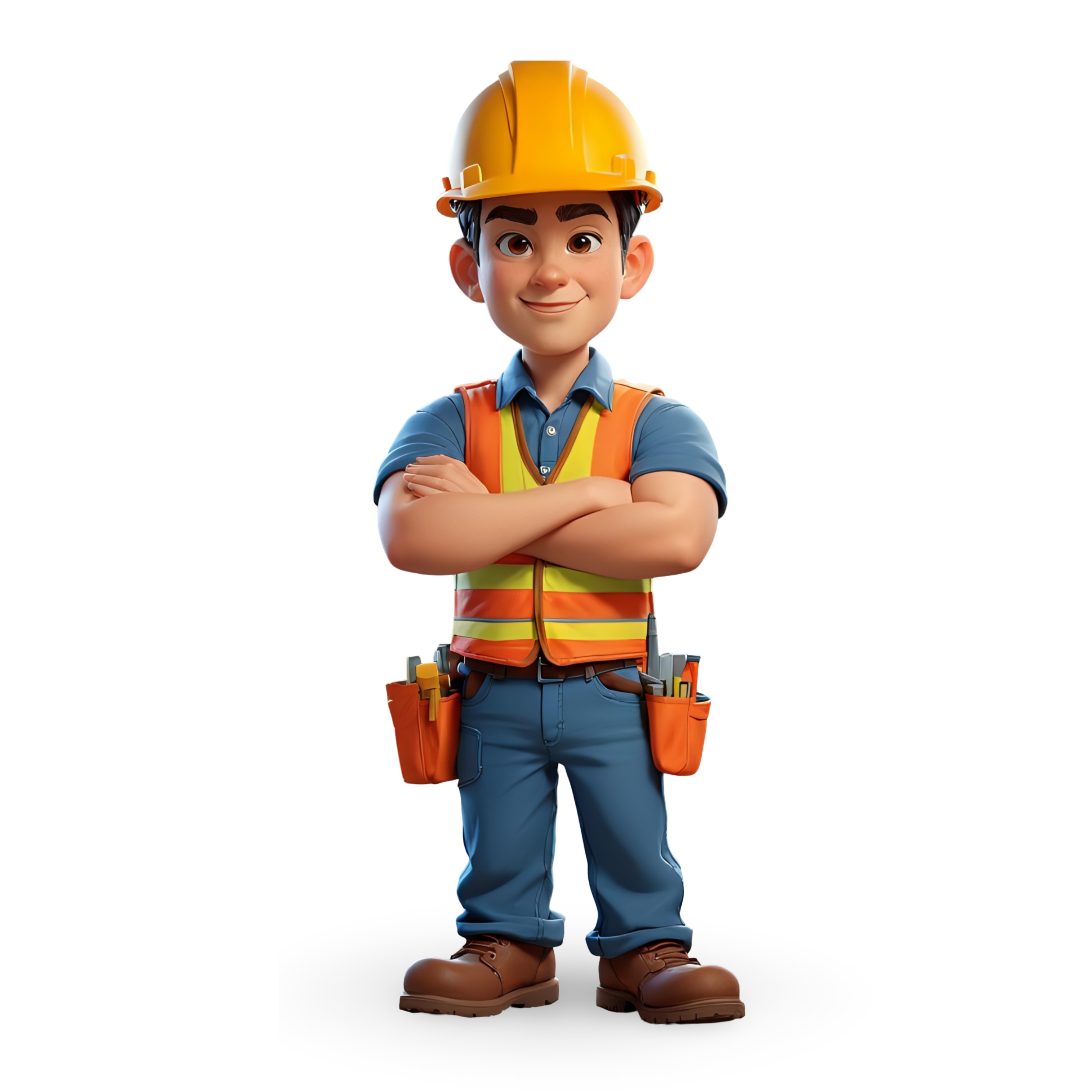 Construction worker cartoon character