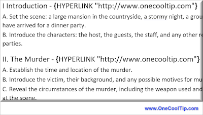 Microsoft Word Hyperlink Alt + F9