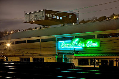 it's like she's on a secret mission: emerald art glass house