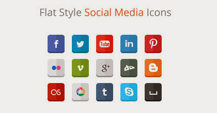 Ressources Web du Lundi #006 by Iscomigoo Webdesign: Flat Style Social Media Icons