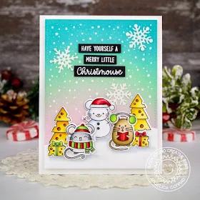 Sunny Studio Stamps: Merry Mice Layered Snowflake Frame Dies Frilly Frame Dies Christmas Card by Angelica Conrad