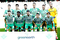 REAL BETIS BALOMPIÉ. Temporada 2018-19. Marc Bartra, Aissa Mandi, Barragán, Feddal, Joaquín, Pau López. Francis, Kaptoum, Sergio León, Andrés Guardado y Sergio Canales. REAL BETIS BALOMPIÉ 1 CLUB ATLÉTICO DE MADRID 0. 03/02/2019. Campeonato de Liga de 1ª División, jornada 22. Sevilla, estadio Benito Villamarín: 50.864 espectadores.