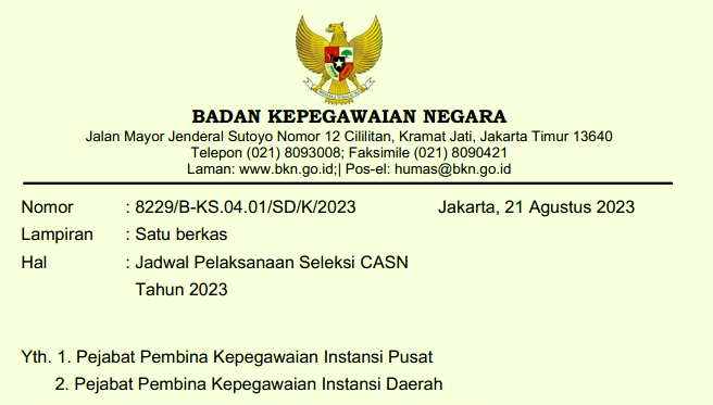 Jadwal Resmi Pendaftaran PPPK dan CPNS Tahun 2023