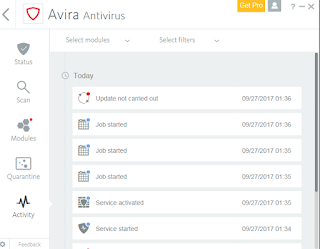 برنامج Avira Antivirus يقوم بتحديث نفسه بشكل دورى و مستمر