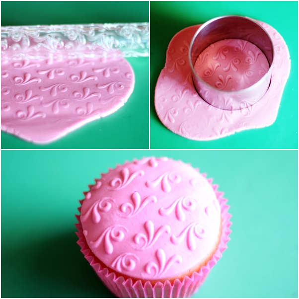 Decoração de cupcake usando molde de silicone