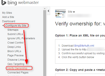 cara verify blog di bing webmaster tools