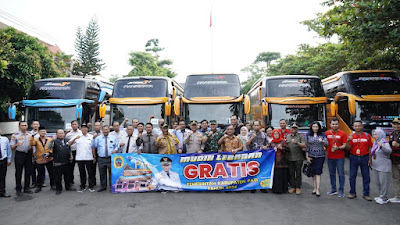 Bantuan 26 Bus Mudik Gratis 2024 untuk Warga Pati, 11 Bus Dilepas PJ Bupati