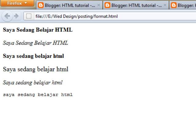 Tutorial Html - Cara Membuat Format Teks