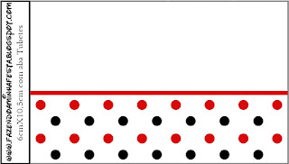 Red Polka Dots in Black and White Free Printable Labels.