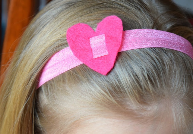 Valentine's Day Headbands and Ponytail Holders made with fold-over elastic