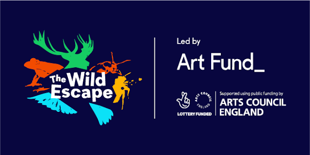 The Wild Escape logo, including Art Fund and Arts Council England logos