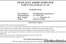 Soal PAS PKn Kelas 11 SMA Tahun 2019/2020