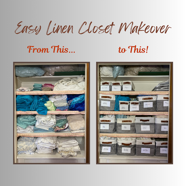 Easy linen closet makeover